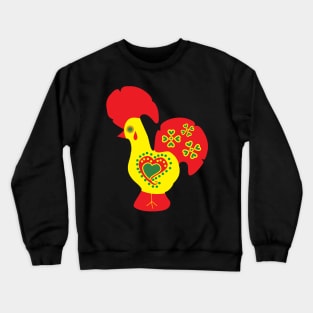 Barcelos Rooster Portuguese Traditional Folk Art Crewneck Sweatshirt